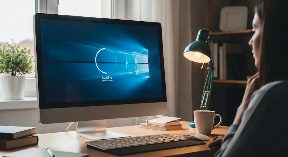 a setup of PC indicating slow window startup