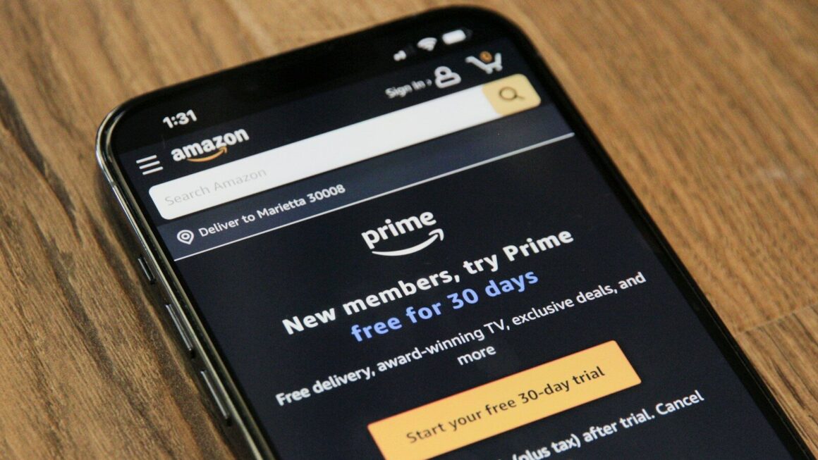 an amazon prime app on a cell phone